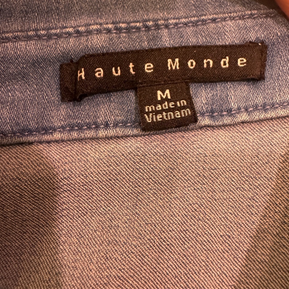 Haute Monde Blue Denim Jumpsuit - Picture 2 of 8